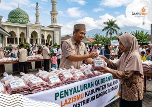 ilustrasi distribusi daging qurban