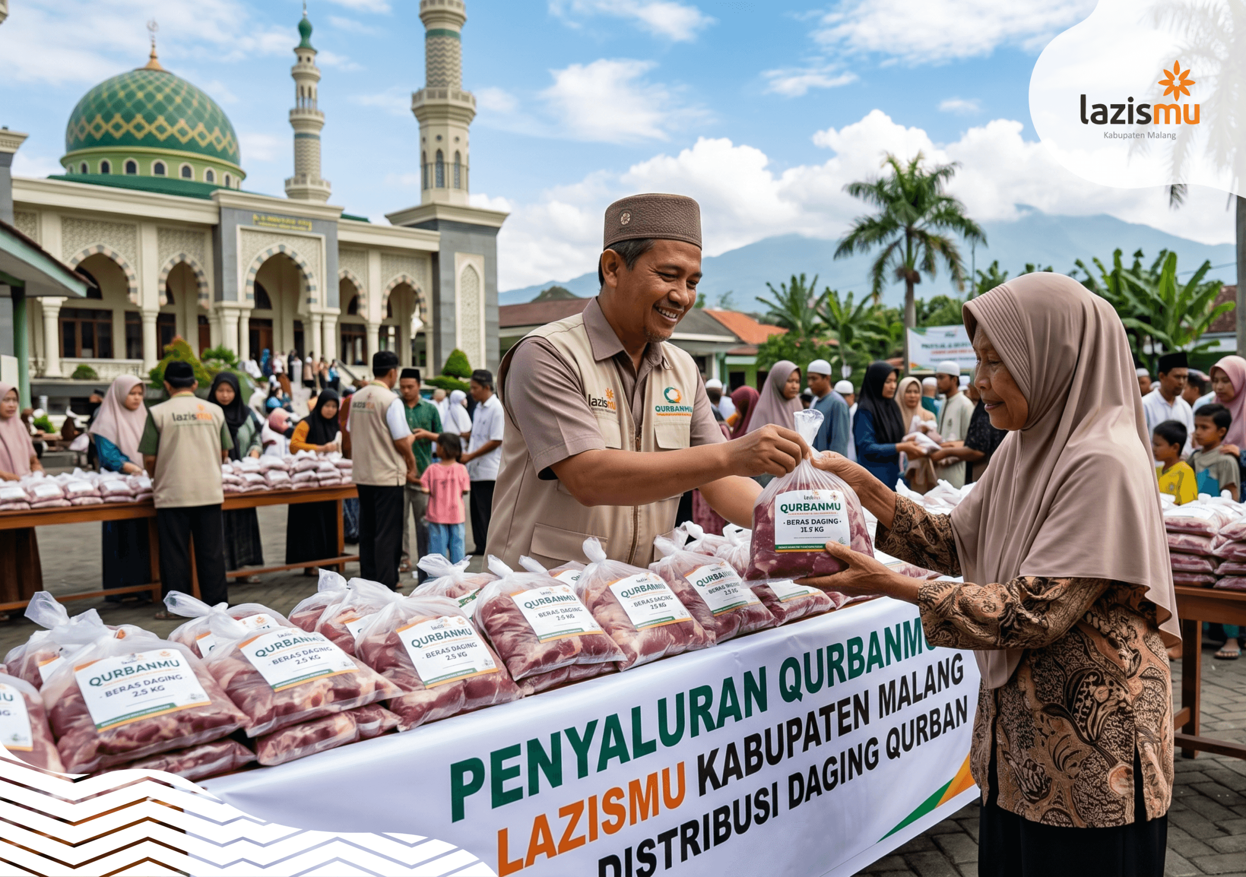 ilustrasi distribusi daging qurban
