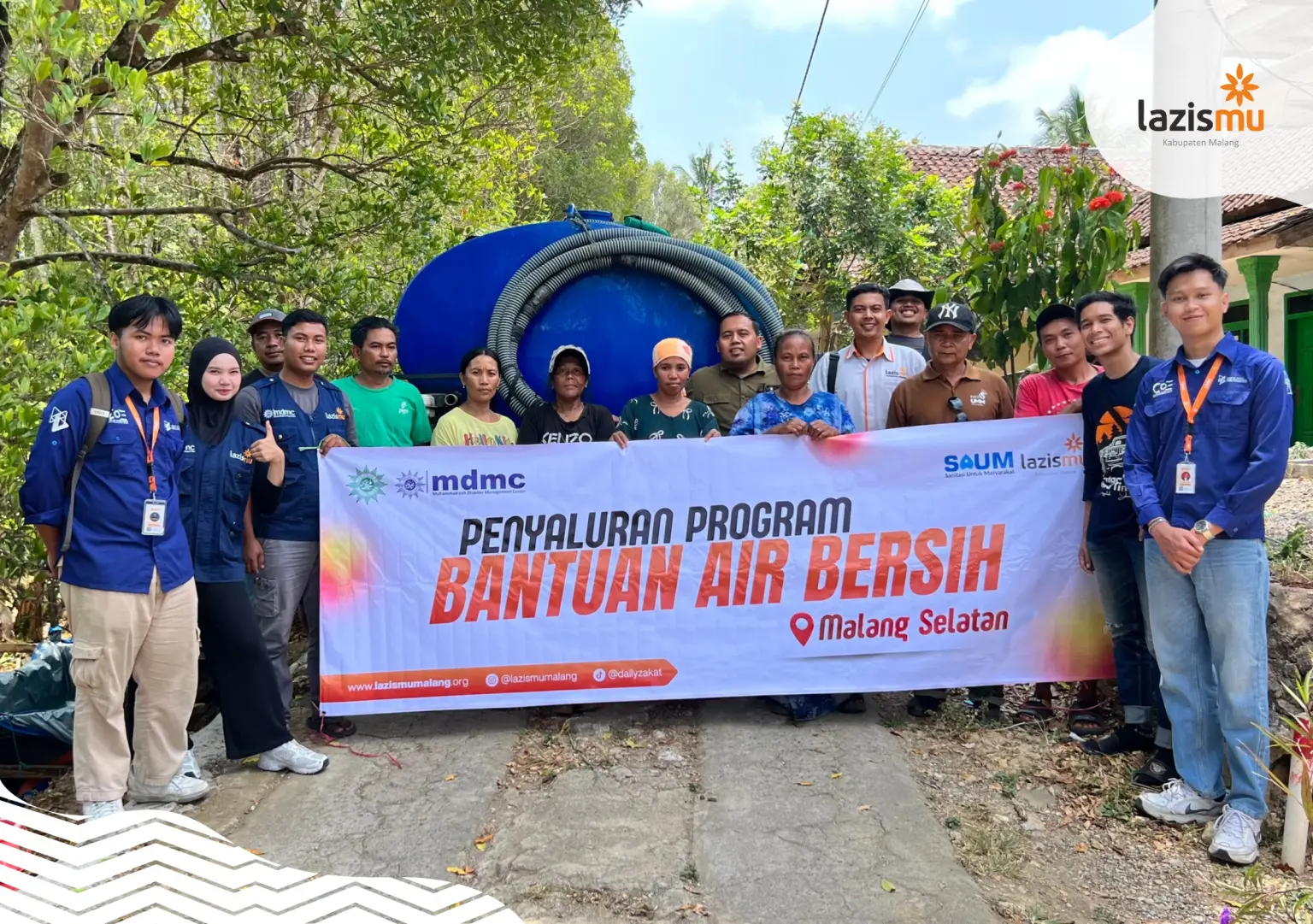 penyaluran program bantuan air bersih lazismu kabupaten malang